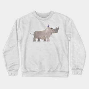 Animals in the nursery - rhino with a little friend Crewneck Sweatshirt